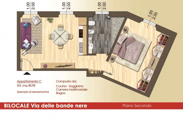 Appartamento in vendita a Firenze, 48 mq - Foto 2